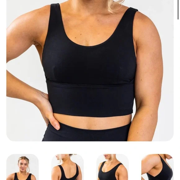 Curvesncombatboots NKD Crop Bra black small - Picture 1 of 4